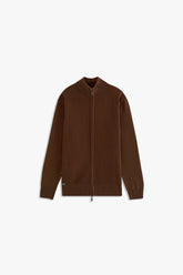 Mock Neck Textured Zipper Sweater